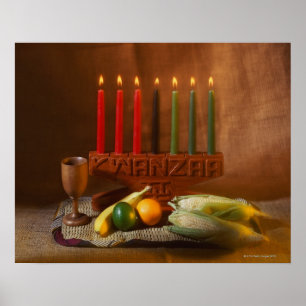Pôster Velas e comida de Kwanzaa