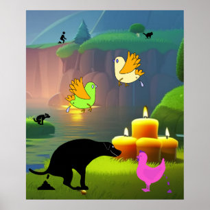 Poster Velas não ajudarão Pooping