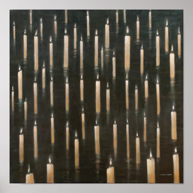 Pôster Velas no lago Udaipur Índia 2012 (Frente)