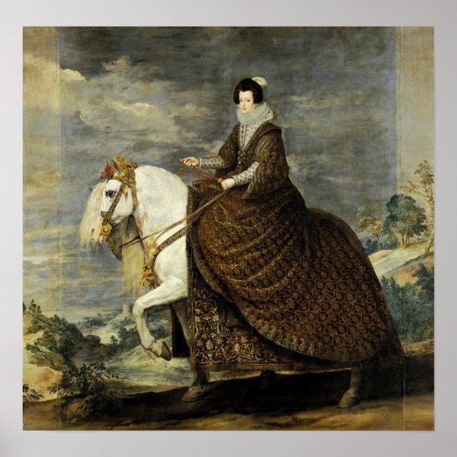 Poster Velázquez - Rainha Isabel Equestre 1635 (Frente)
