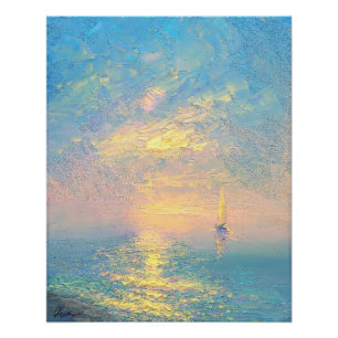 Pôster Velero ao Pôr do Sol
