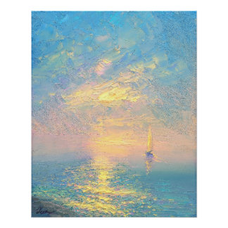 Pôster Velero ao Pôr do Sol
