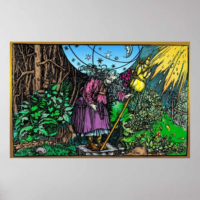 Pôster Velha Bruxa Maid ~ Holbein ~ 1537 (Frente)