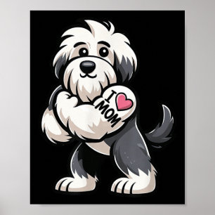 Poster Velha Cachorro Inglês Eu Amo Mamãe Cachorro Engraç