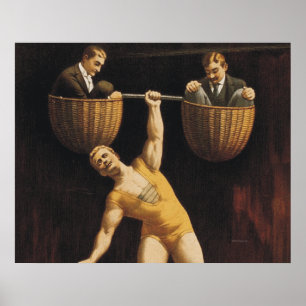 Pôster Velha escola SUPERIOR do halterofilismo