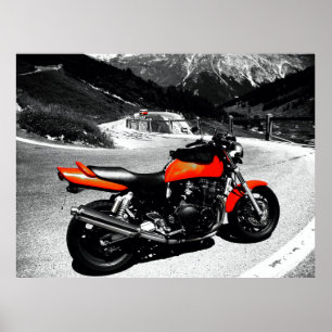 Poster velha moto laranja