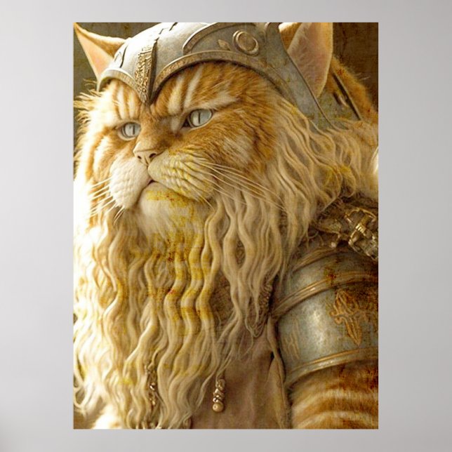 Poster Velha Viking De Gato. (Frente)