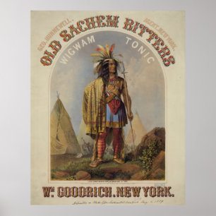 Pôster Velhas Bitters Sachem - Wigwam Tonic [1859?]