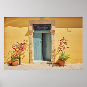 Poster Velhas portas verdes autênticas de Nicósia Chipre