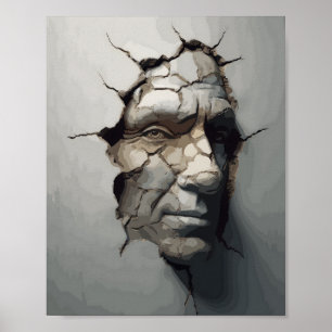 Poster Velhice Face Protraindo Do Antigo Penhor