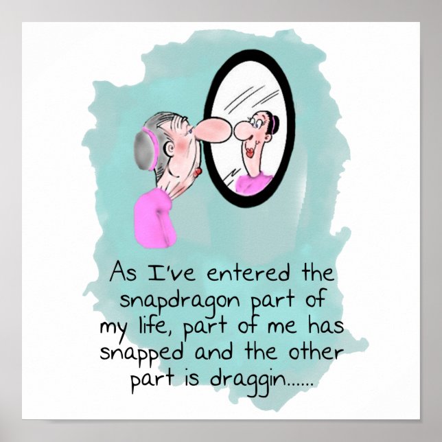 Poster Velhinha Engraçada em Vidro (Frente)