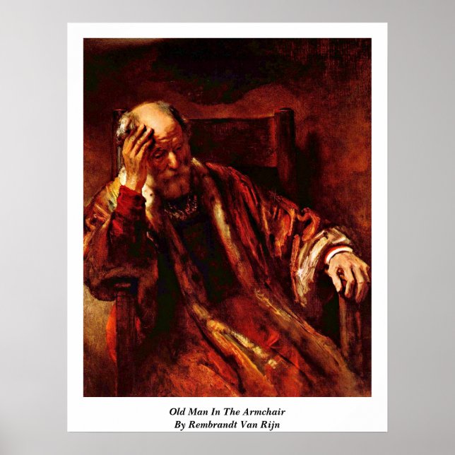 Poster Velho Cadeira De Armário De Rembrandt Van Rijn (Frente)