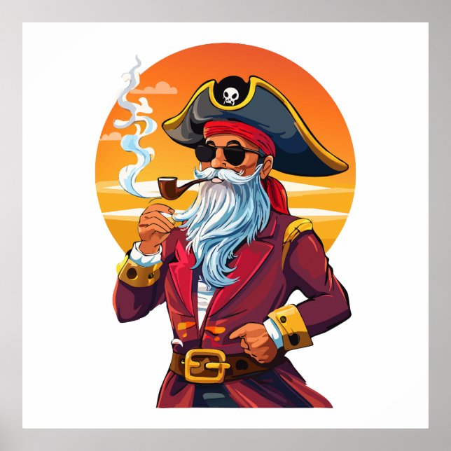 Poster velho capitão pirata (Frente)
