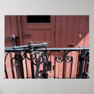 Pôster Velho comboio a vapor Le Mastrou Brown Wagon Poste