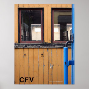 Pôster Velho comboio a vapor Le Mastrou Yellow Wagon Post