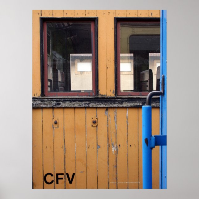 Pôster Velho comboio a vapor Le Mastrou Yellow Wagon Post (Frente)