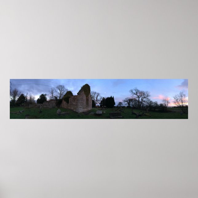 Poster Velho Culross Kirk Panorama, Black Kirk no Outland (Frente)