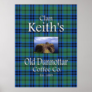 Poster velho do Co. do café do Dunnottar de Keith