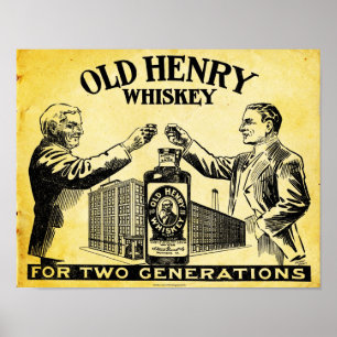 Poster velho do uísque de Henry do vintage
