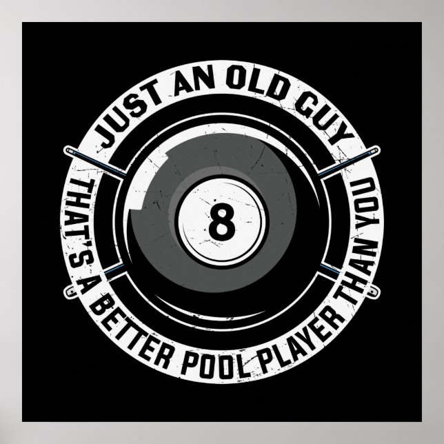 Poster velho e engraçado billiard esportes de arte (Frente)