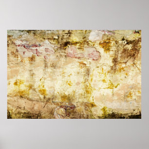 Poster Velho fundo de parede danificado, abstrato, envelh