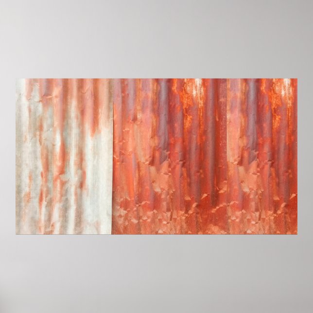 Poster Velho fundo de zinco em estilo de safra. Parede es (Frente)