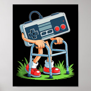 Poster Velho Gamer Jogo de Vídeo Retro Velho Gamer 80s En