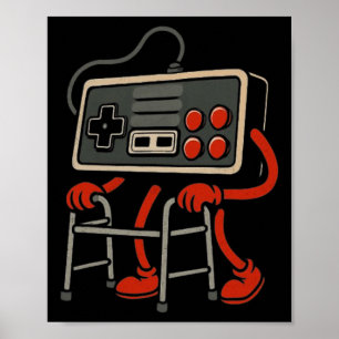 Poster Velho Gamer Jogo de Vídeo Retro Velho Gamer Vídeo