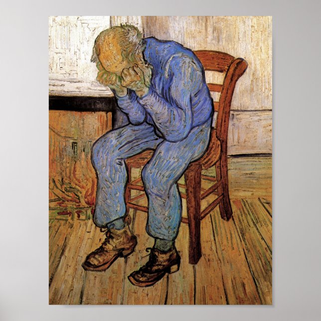 Pôster Velho Homem na Tristeza Van Gogh, Belas Artes (Frente)