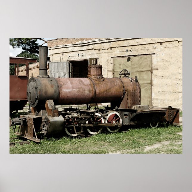 Pôster Velho motor a vapor de bitola estreita (Frente)