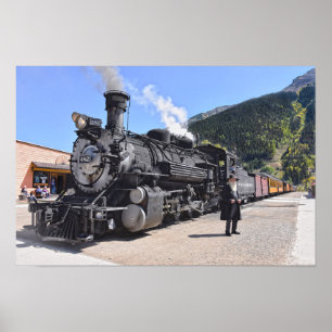 Poster Velho na Estação de Trem de Silverton, Colorado