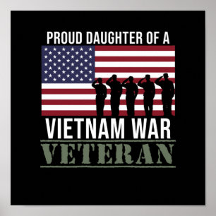Poster Velho Orgulhoso Filha Feliz Veteranos Dia Veterano