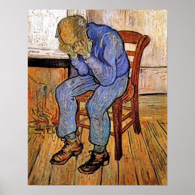 Pôster Velho Triste de Vincent van Gogh 1890 (Frente)