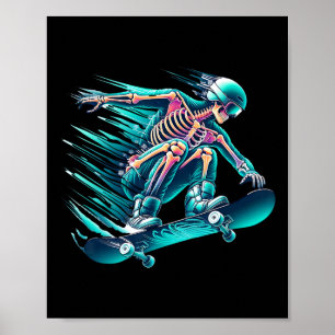 Poster Velocidade de Patinação Esqueleto Legal