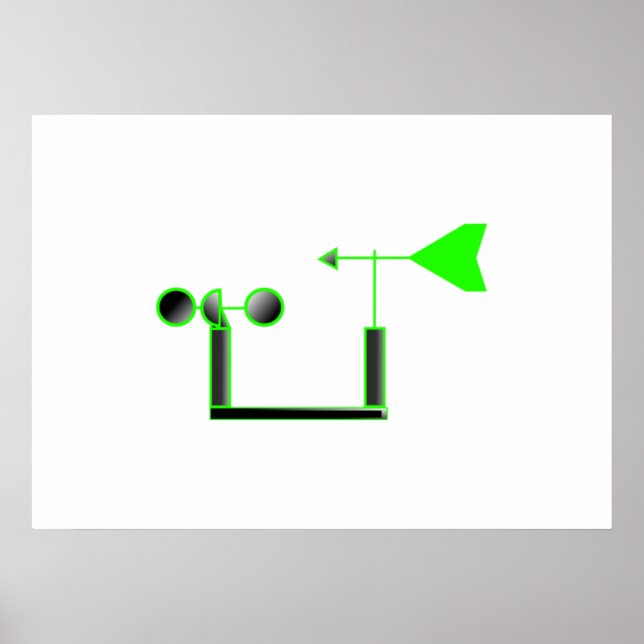 Poster Velocidade e Vano Meteorológico do Vento Verde (Frente)