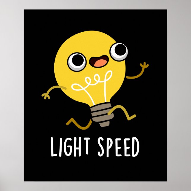Poster Velocidade leve Funny Running Bulb Pun Dark BG (Frente)