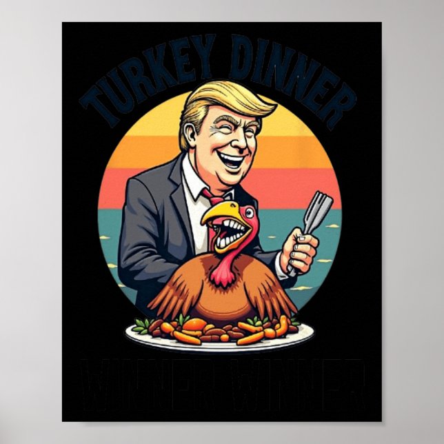 Poster Vencedor da Turquia Janta Donald Trump Engraçado T (Frente)