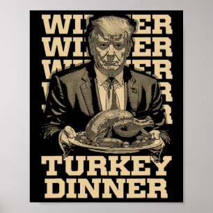 Poster Vencedor da Turquia Janta Engraçado Trump Thanksgi