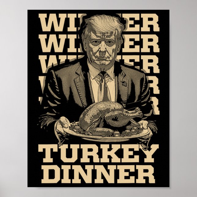 Poster Vencedor da Turquia Janta Engraçado Trump Thanksgi (Frente)