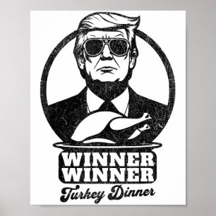Poster Vencedor da Turquia Janta Engraçado Trump Thanksgi