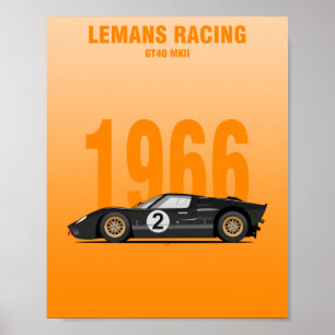 Poster Vencedor de 1966 GT40 MK2