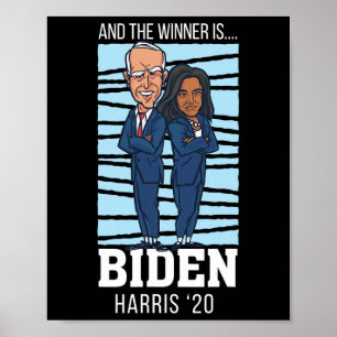 Poster Vencedor dos campeões Presidente Joe Biden Kamala 