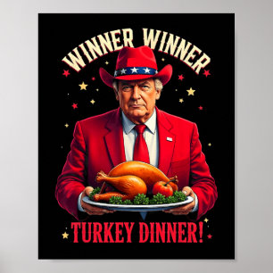 Poster Vencedor Engraçado Turquia Janta Obrigados de Tjs