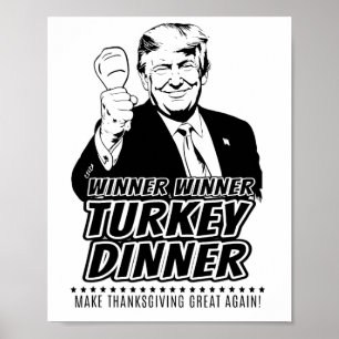 Poster Vencedor Trump Divertido Vencedor Jantar de Peru D