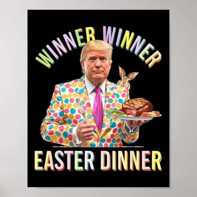 Poster Vencedor Vencedor Jantar de Páscoa Presidente Trum (Frente)