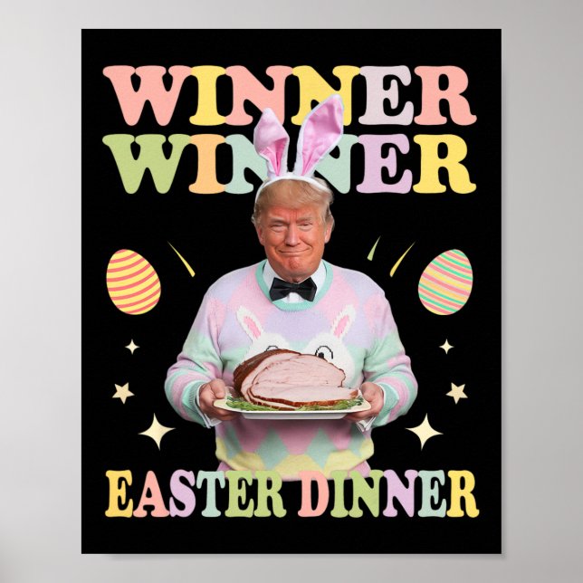 Poster Vencedor Vencedor Jantar de Páscoa Presidente Trum (Frente)