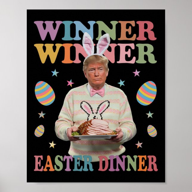 Poster Vencedor Vencedor Jantar de Páscoa Presidente Trum (Frente)