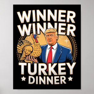 Poster Vencedor Vencedor Jantar de Peru Trump Dia de Ação