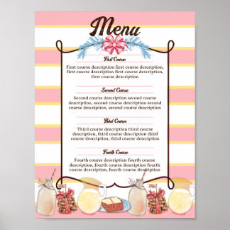Poster Venda de assares de bolachas de leite Menu persona