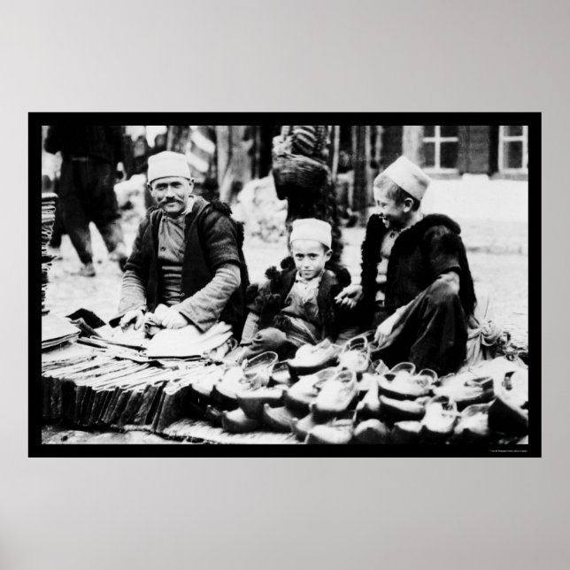 Pôster Venda em Sandal na Albânia em 1923 (Frente)